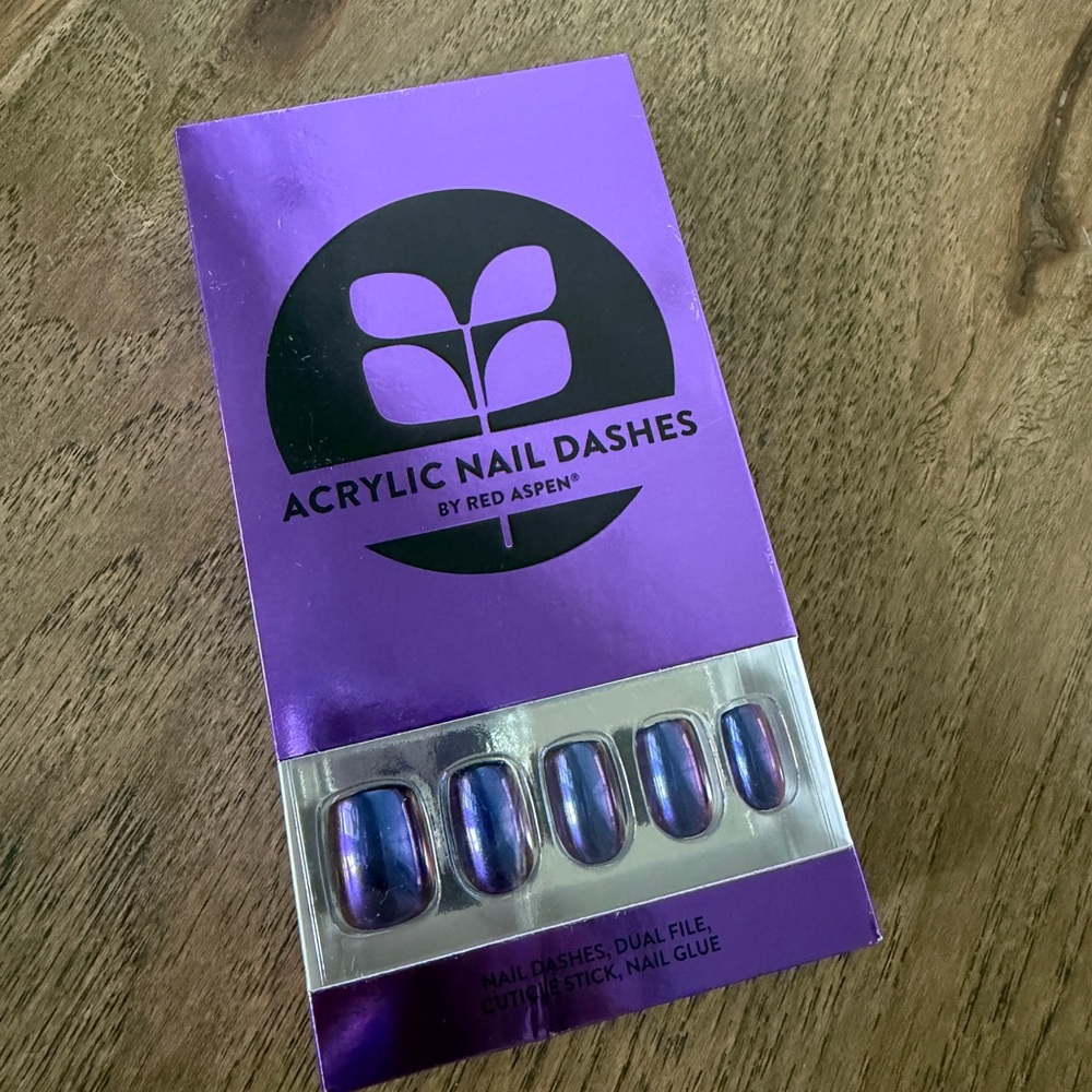 Purple Acrylic Nail Dashes Red Aspen Ghostly Galilea